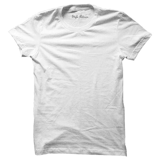 Unisex White Plain T-shirt