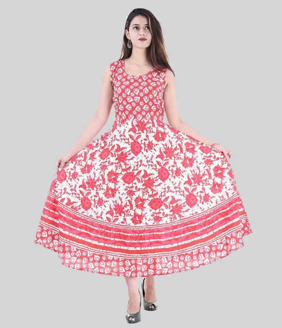 Womens Cotton Sleeveless Full Length Dress