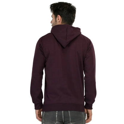 Leebonee Men's Printed Solid Fleece Hooded Sweatshirt