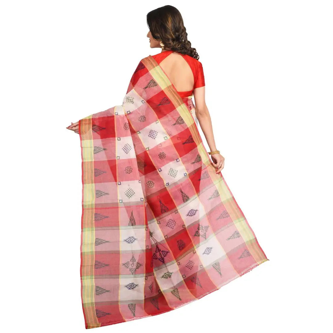 Reliable Pure Cotton Bengali Tant Handloom Block Print Saree without Blouse Piece For Women