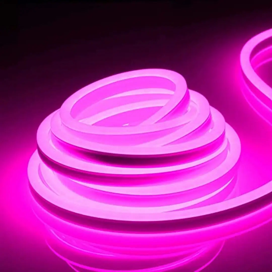 LED Strip Neon Silicone Rope Light , Water Proof IP65, Indoor and Outdoor LED Flexible Strip Light with 12V Adapter for Diwali and Christmas Home and Office Decoration 5Metre(Pink)