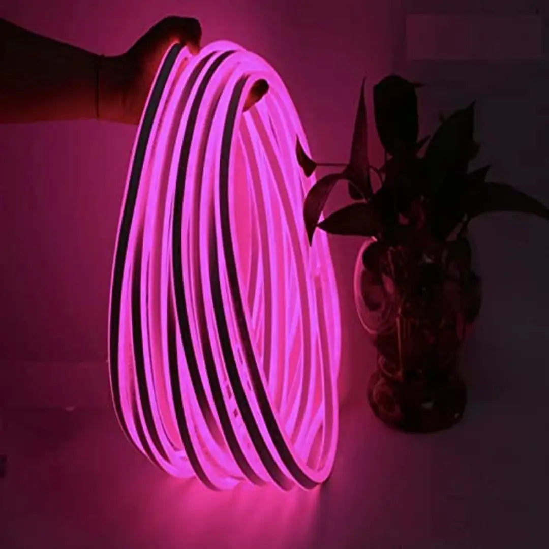 LED Strip Neon Silicone Rope Light , Water Proof IP65, Indoor and Outdoor LED Flexible Strip Light with 12V Adapter for Diwali and Christmas Home and Office Decoration 5Metre(Pink)