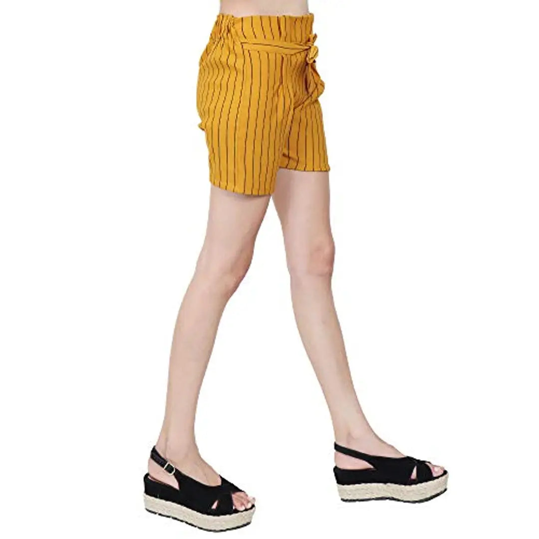 TNQ Women Regular Shorts (TNQ566-Mustard_Mustard_Free Size)