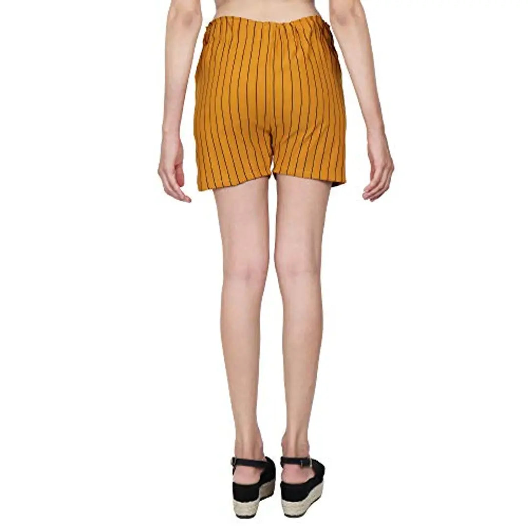 TNQ Women Regular Shorts (TNQ566-Mustard_Mustard_Free Size)