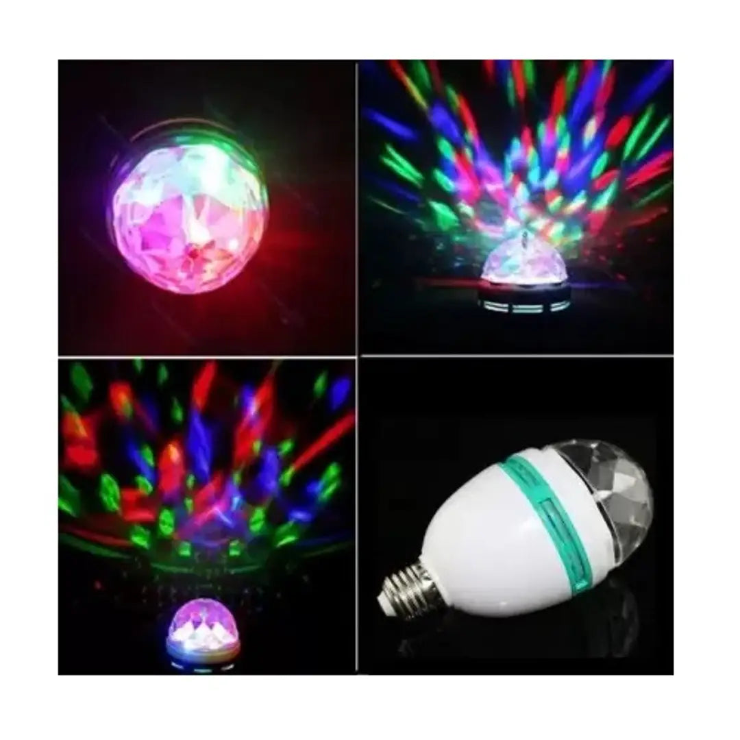 Stylish Full Color Rotating Lamp LED Strobe Bulb Multi Crystal Stage Light for Disco Birthday Party Club Bar.(Multi-Color) (Non Returnable)