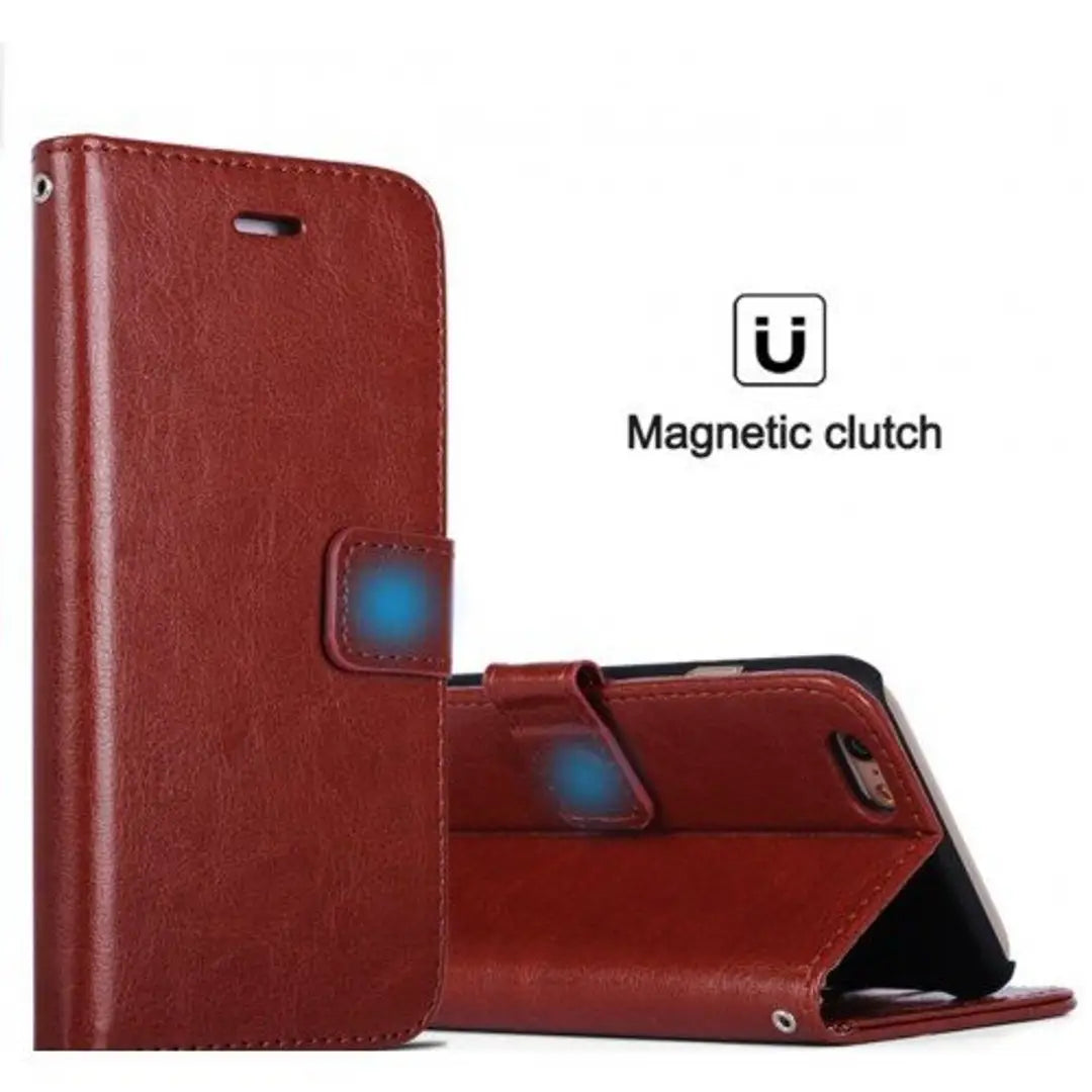 Nkarta Stylish Vintage Retro Leather Wallet Diary Stand Flip Cover Case for LG X cam - Brown