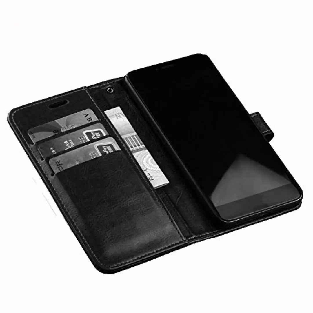 Nkarta Vintage Retro Leather Wallet Diary Stand Flip Cover Case for Nokia 5.1 - Black