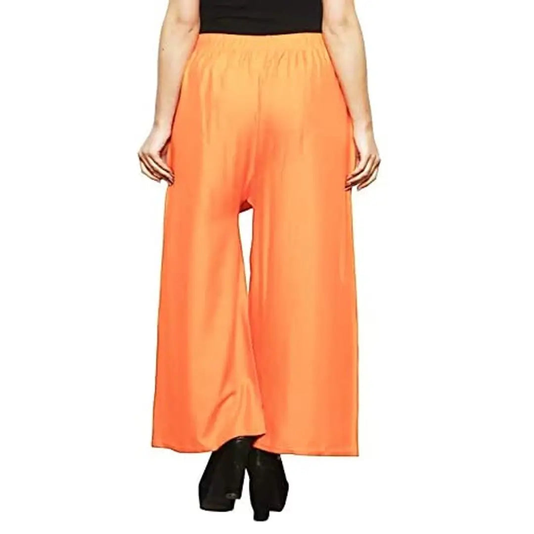 Style Access Women's Rayon Pant Palazzo Combo (Free Size) (Navy Blue  Orange)