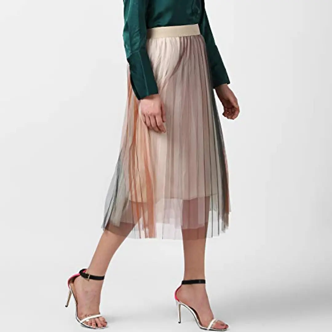 StyleStone Women's Multi-Colored Pleated Skirt (3543PleatMulti)