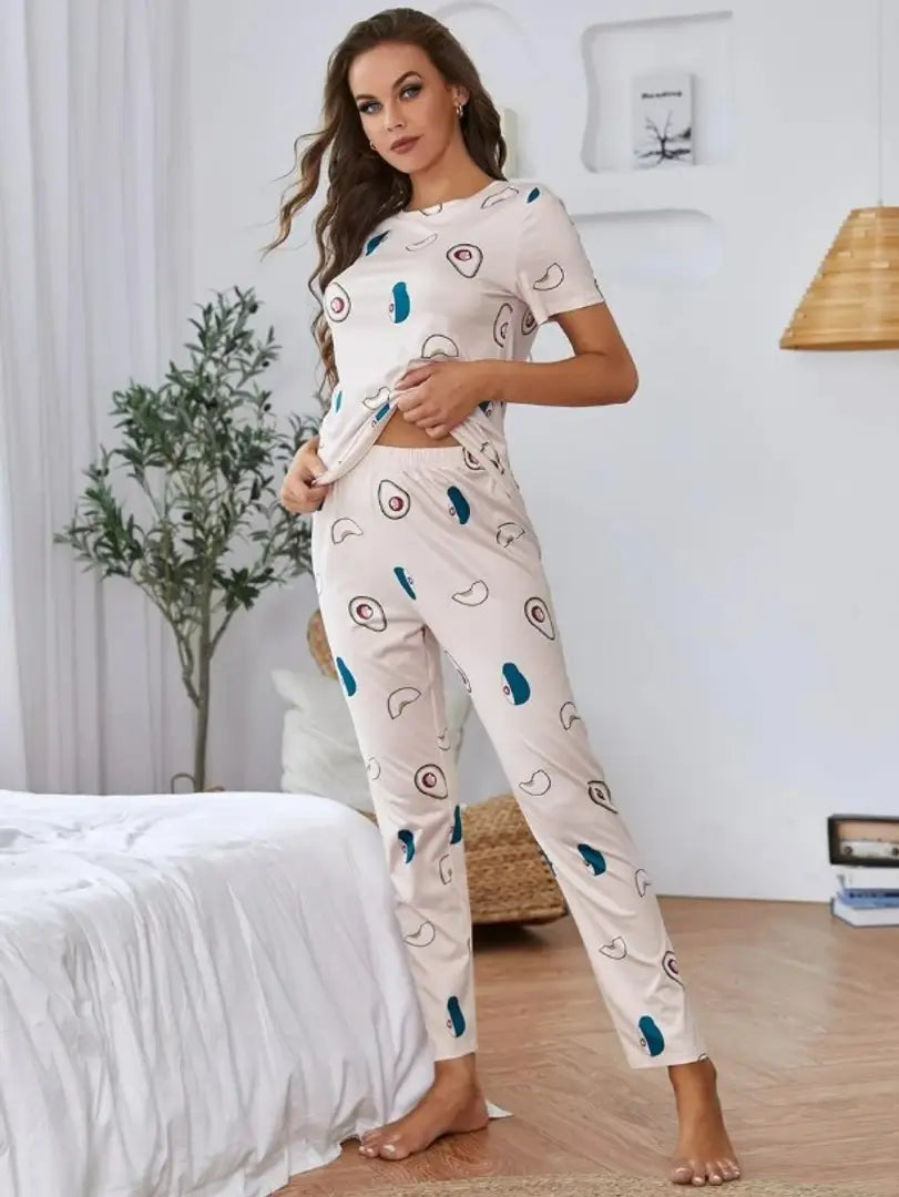 Fancy Valentino Printed Nightsuit For Women