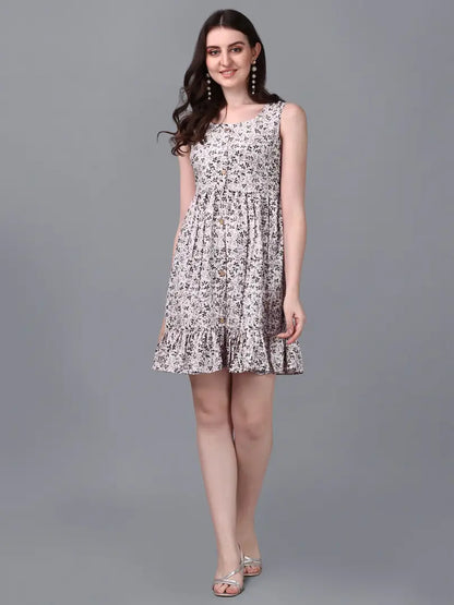Stylish Cotton Printed Dress For Women