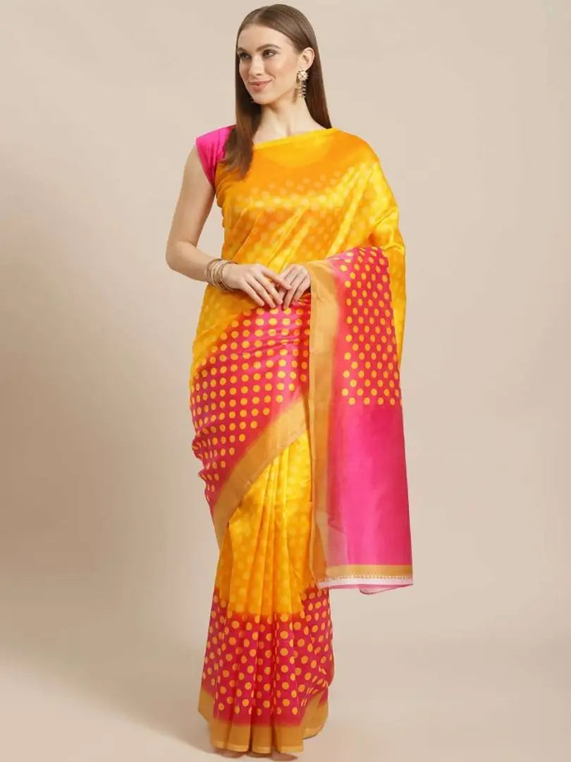 Trendy printed art silk saree