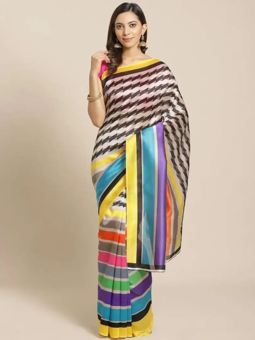 Trendy printed art silk saree