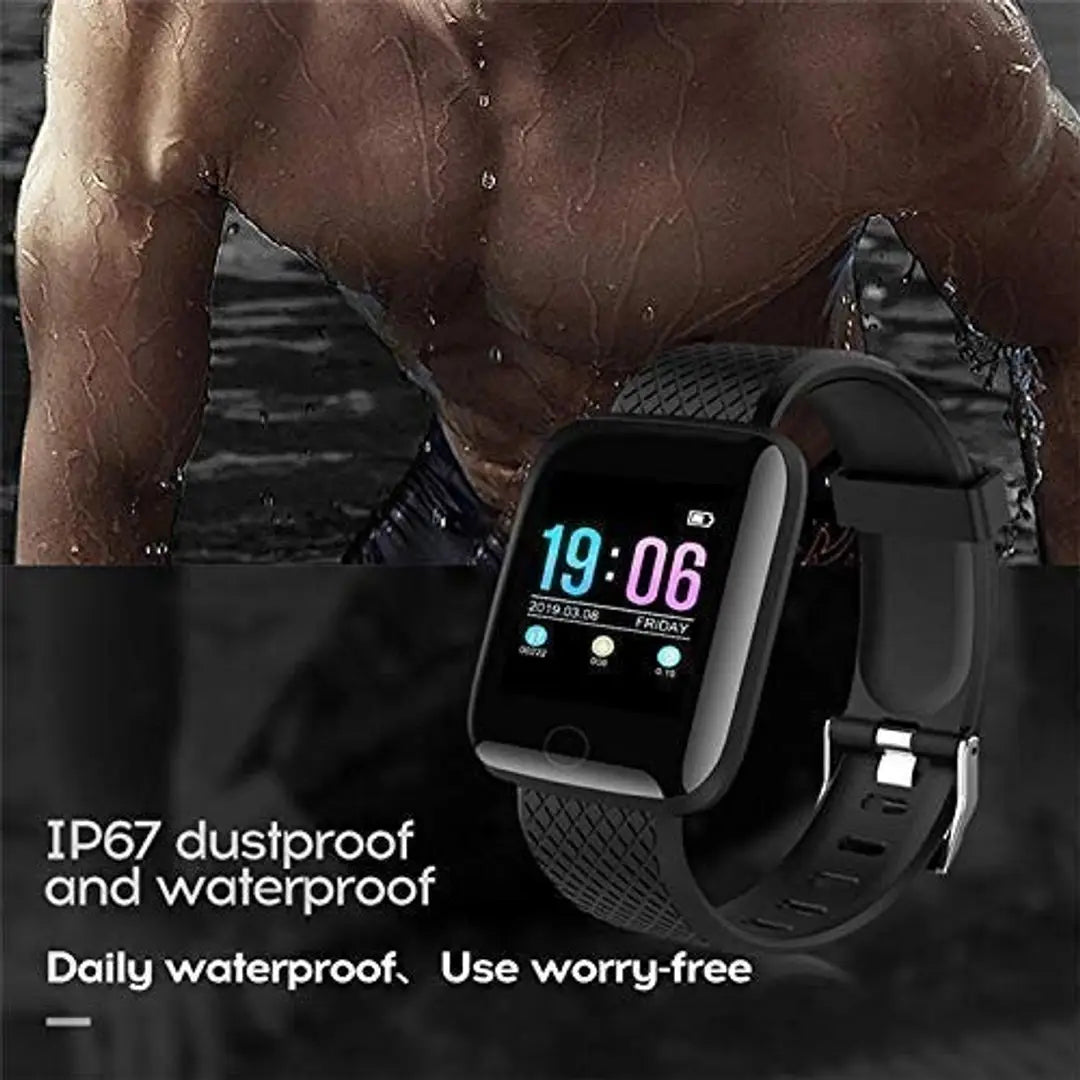 ID116 Health band for unisex Smartwatch  (Black Strap, Free size)