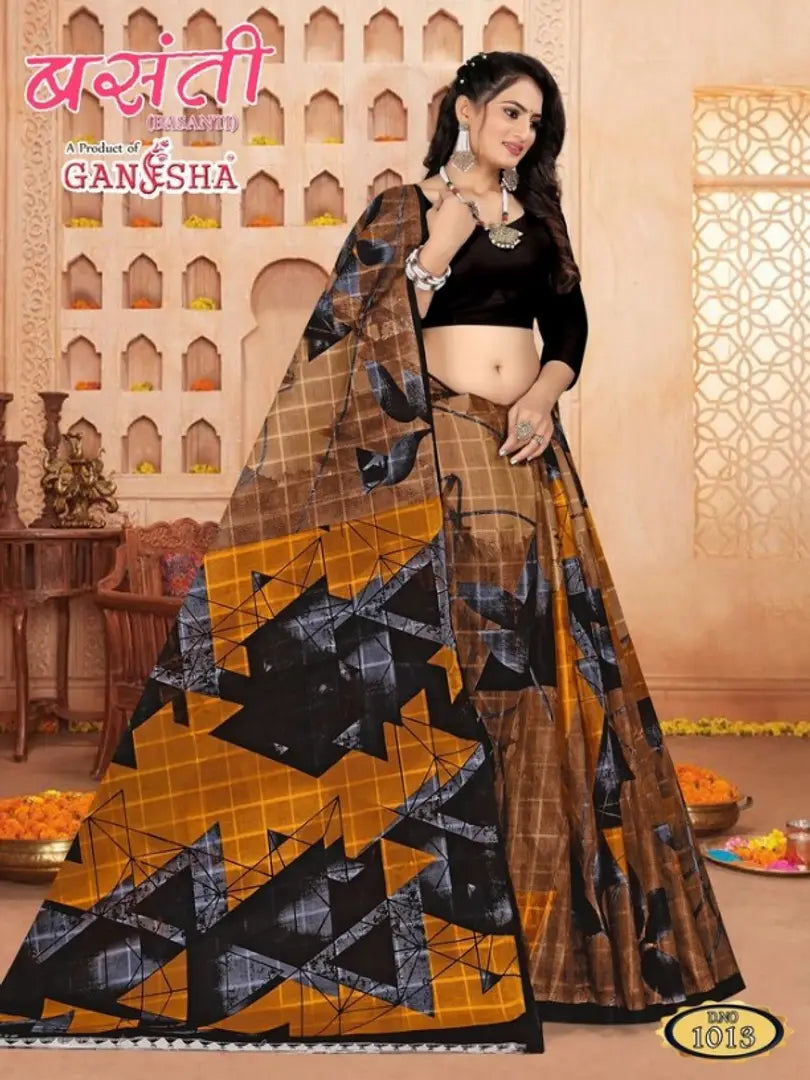 Trendy Women Cotton Printed Saree