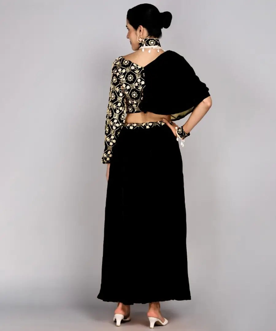 Navnidhi Fashion Black Color Georgettenbsp; Lehengha Choli