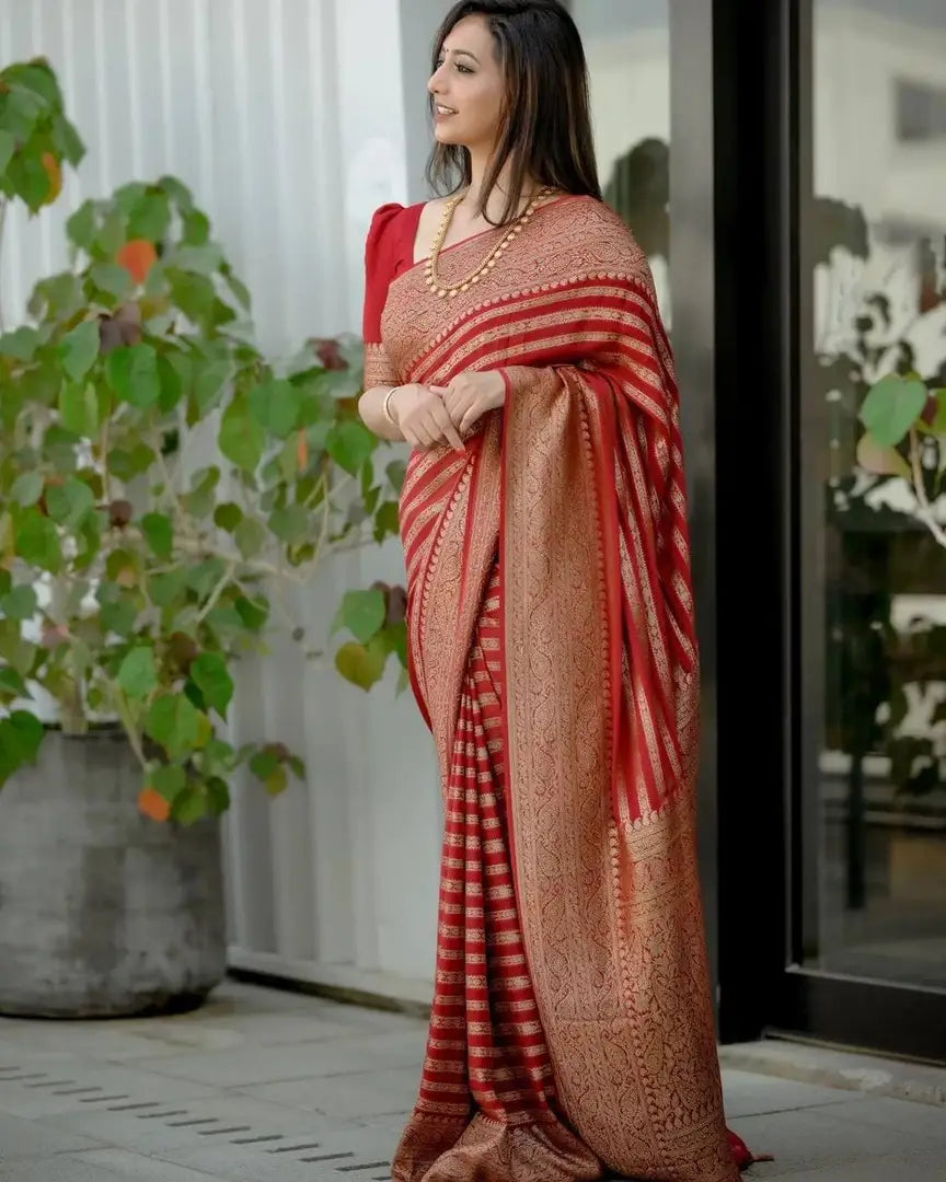 Festive Art Silk Jacquard Weaving Sarees with Blouse Piece