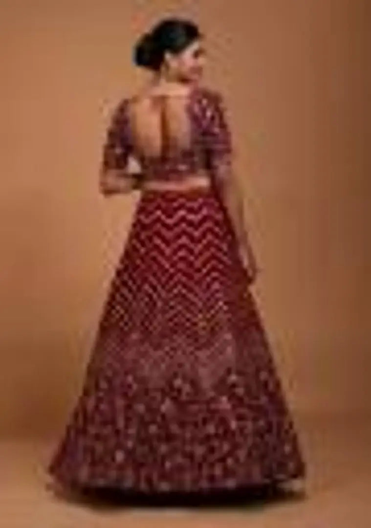 Trendy Women Embroidered Semi Stitched Lehenga Choli&nbsp;&nbsp;(Maroon)