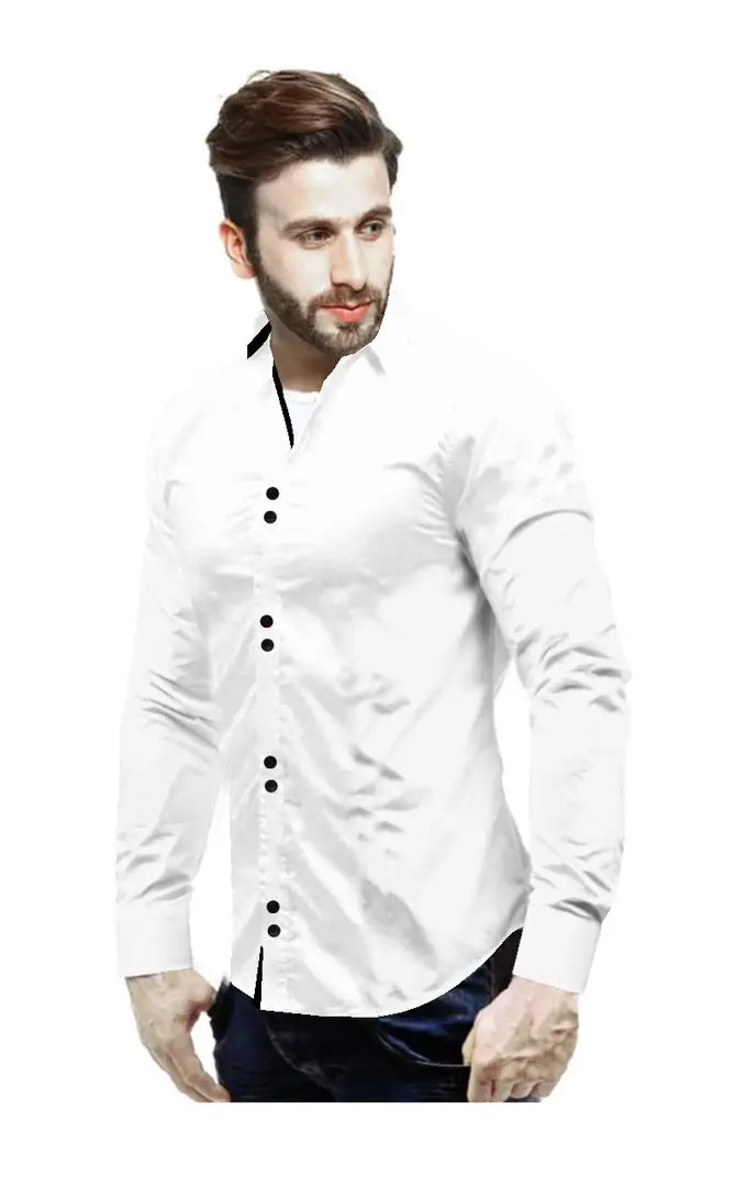Reliable White Cotton  Long Sleeves Casual Shirts For Men