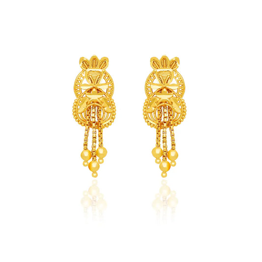 Golden Brass  Chandbalis Earrings For Women