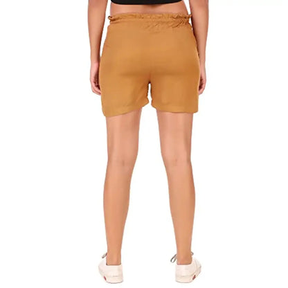 PWTI Women Solid Regular Shorts|Black Shorts|Regular Shorts|Mid-Rise Shorts|
