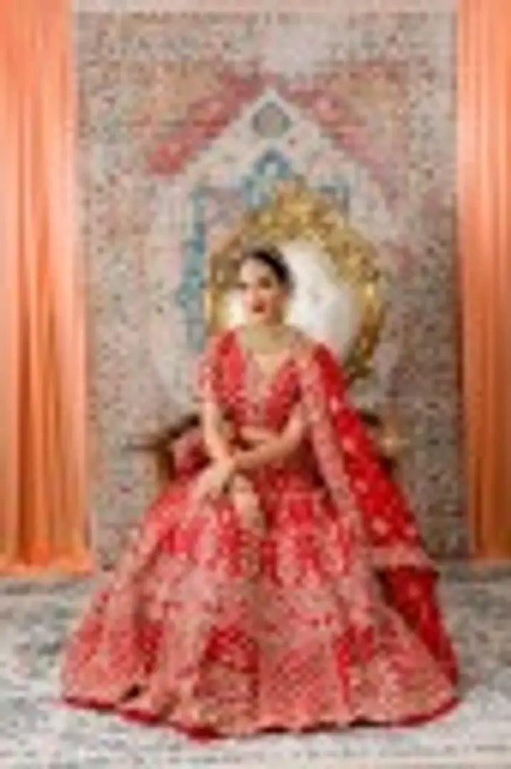 Trendy Women Embroidered Semi Stitched Lehenga Choli&nbsp;&nbsp;(Red)