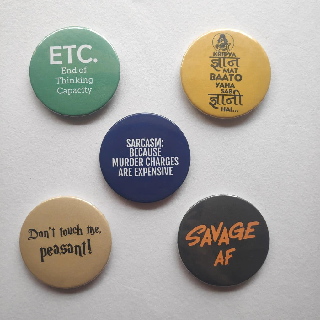 Badges - Witty Badges (Pack of 5)