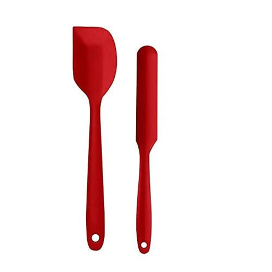 Spatlus Silicone Spatulas,Heat Resistant Non-Stick Flexible Rubber Scrapers Bakeware Tool Essential Cooking Gadget Spatula Big 27cm+Spatula Spreader/Butter Knife 24cm|Pack of 2 RED