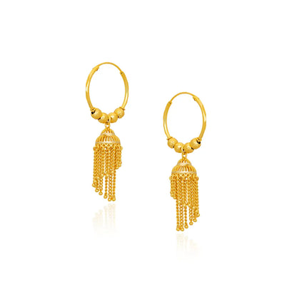 Golden Brass Earrings For Women
