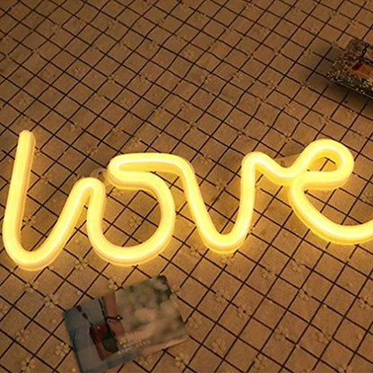 Sanjis Enterprise Love Neon Sign for Bedroom Party Supplies Battery Neon Light for Wall,led Neon Wall Signs Room Decoration AccessoryTable Decoration