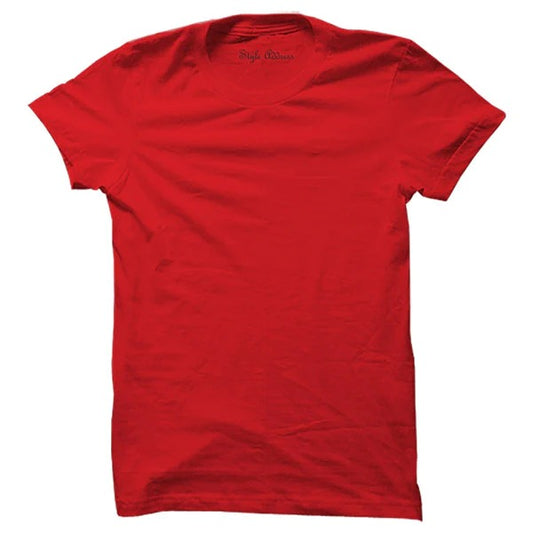 Unisex Red Plain T-shirt
