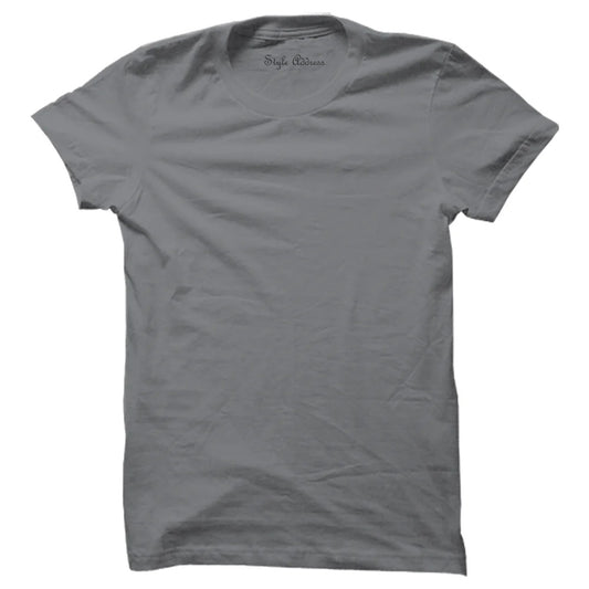 Unisex Steel Grey Plain T-shirt